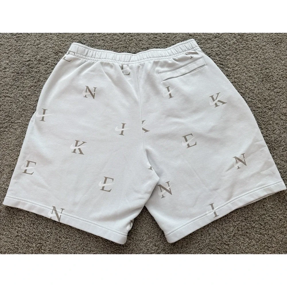 Nike Sportswear Sweat Shorts Joggers Mens Size XXL Beige Khaki All Over Print - Picture 3 of 8